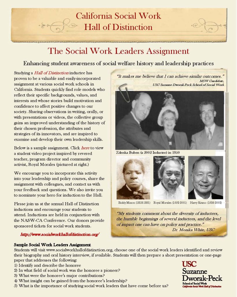 Picture of Social Work Leaders Assignment